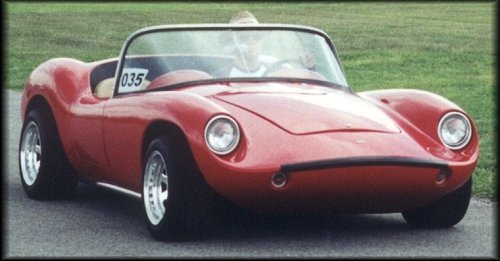 Corvair-powered Devin sports car (front 3/4 view)