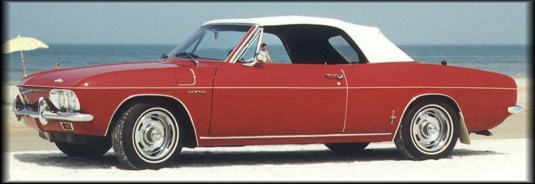 1965 Corvair convertible at Daytona Beach