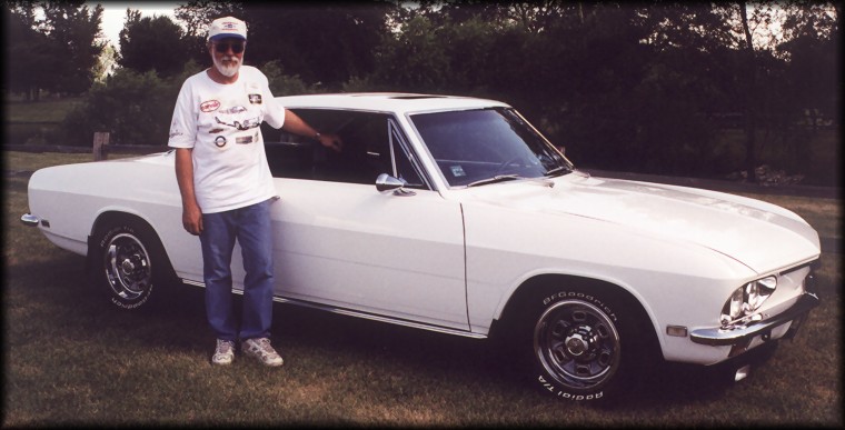 Denis Dsarendt with his turbocharged 1968 Corvair Monza