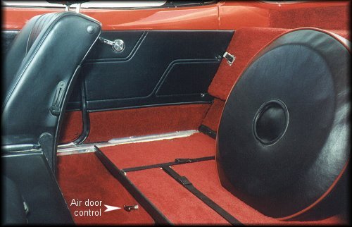 Rear seat area, spare tire and control for air doors
