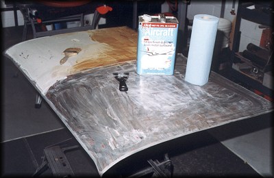 Stripping the Corvair's rear deck lid