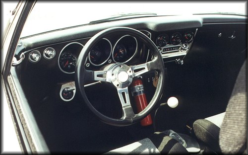 Refinished dash area with auxiliary gauges