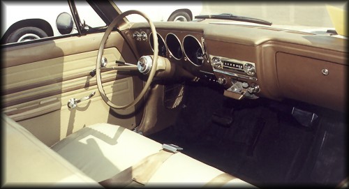 1966 Corvair 500 interior with bench seat